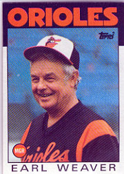 1986 Topps Baseball Cards      321     Earl Weaver MG